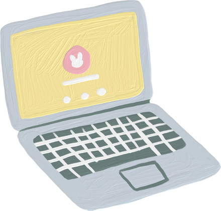 Handdrawn Painterly Cute Objects Laptop